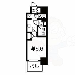 名古屋市営鶴舞線 大須観音駅 徒歩13分の賃貸マンション 5階1Kの間取り