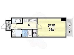 名古屋市営鶴舞線 浅間町駅 徒歩9分の賃貸マンション 6階1Kの間取り