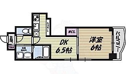 エステムプラザ名古屋駅前プライムタワー 6階1DKの間取り