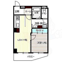アルファ八田 1LDKの間取図画像