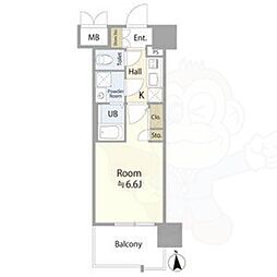 エスリード葵 広小路通 11階1Kの間取り