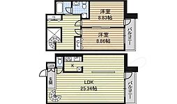RESIDIA東桜2 2LDKの間取図画像