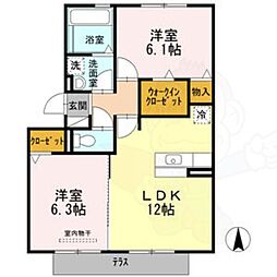 ハートフルタウン　Ｂ棟 2階/-