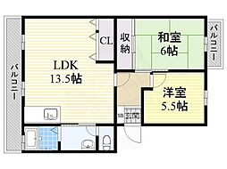 エストゥペンダ 2LDKの間取図画像