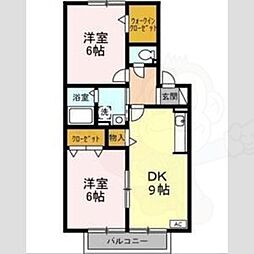 トレポワール 2DKの間取図画像