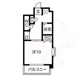 サンマルヤ 1Kの間取図画像