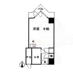 栄マンションS棟 ワンルームの間取図画像