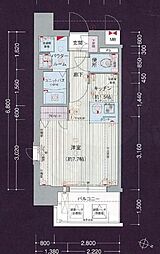 プレサンス名古屋STATIONアライブ 1Kの間取図画像