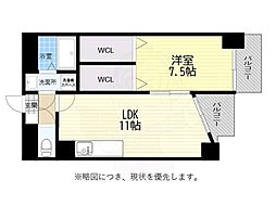 シティハイツ石原 1LDKの間取図画像