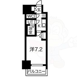 アドバンス名古屋モクシー 1Kの間取図画像