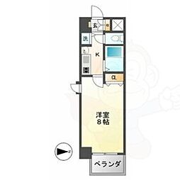 プレサンス名古屋駅前グランヴィル 1Kの間取図画像
