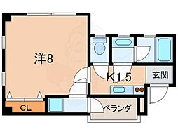桜パレス 1Kの間取図画像