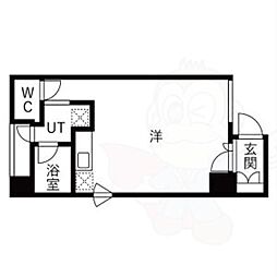 B-FLAT名駅 ワンルームの間取図画像