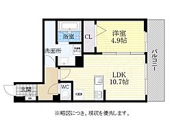 luvita新福寺町 1LDKの間取図画像