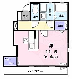 シャトレ純2 ワンルームの間取図画像