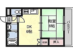 サンハイツ五才美 1DKの間取図画像