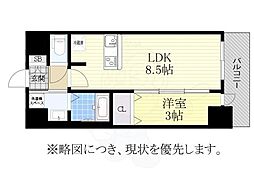 プレサンス岐阜ゼクシス 1Kの間取図画像