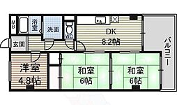 キャストール花原 3DKの間取図画像