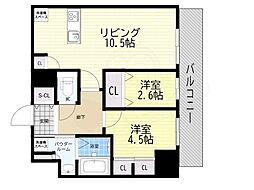 プレサンスレイズ千種今池II 2LDKの間取図画像