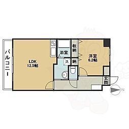 セントラルコート千代田 1LDKの間取図画像