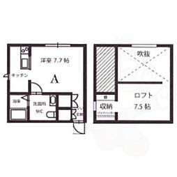 PrimaG壱番館 ワンルームの間取図画像
