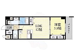 グランルクレ新栄イースト 1LDKの間取図画像