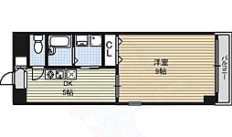 プリズム中村 1DKの間取図画像