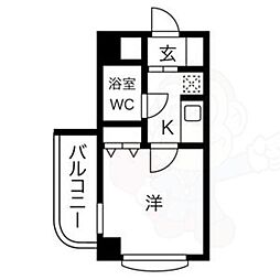 ブリッヂガーデンナゴノ 1Kの間取図画像