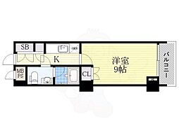 スクエア名駅南 1Kの間取図画像