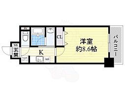 レジディア高岳 ワンルームの間取図画像
