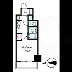 プレサンス鶴舞グリーンパーク 1Kの間取図画像