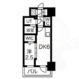 エスリード池下レスティア 1DKの間取図画像