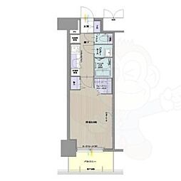 パルティール名西 1Kの間取図画像