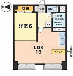 花車ビル中館 ワンルームの間取図画像