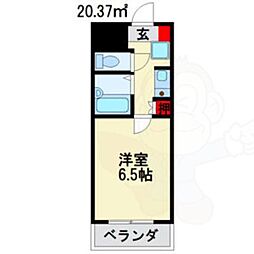 ベルメゾンホンダ 1Kの間取図画像