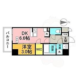 アーチレジデンス名駅北 1DKの間取図画像