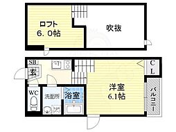 Y'z栄生 1Kの間取図画像
