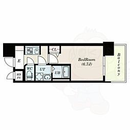 レジデンス上前津 1Kの間取図画像