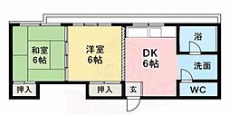 河合ビル 2DKの間取図画像
