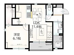 シエルコート上福岡 1LDKの間取図画像