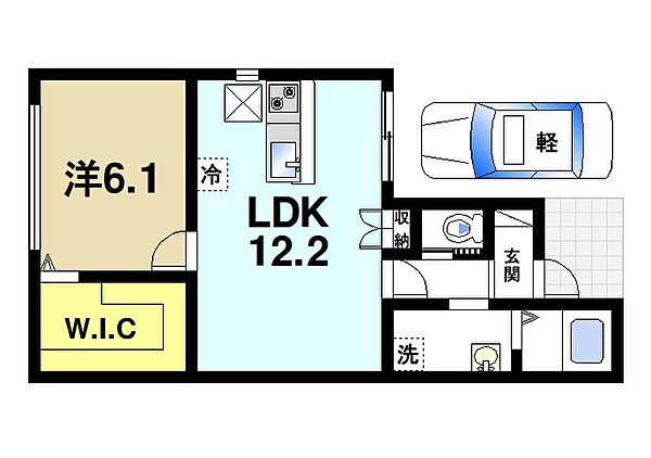 プレメゾン ｜奈良県奈良市西木辻町(賃貸アパート1LDK・1階・45.33㎡)の写真 その2