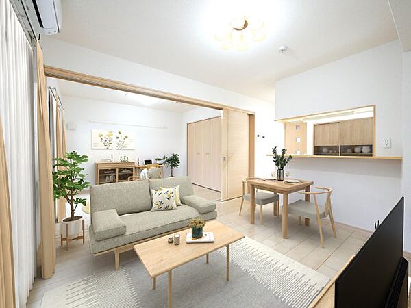 画像3:実際の室内にCGで家具等を配置したもので家具等は価格に含まれません。