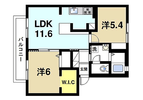 京都府木津川市梅美台1丁目(賃貸アパート2LDK・2階・50.00㎡)の写真 その2