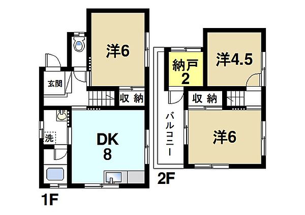 西松ヶ丘戸建 ｜奈良県生駒市西松ケ丘(賃貸一戸建3DK・1階・56.69㎡)の写真 その2