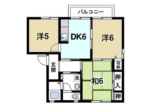 ハイツ松尾C ｜奈良県奈良市高畑町(賃貸アパート3DK・1階・50.60㎡)の写真 その2