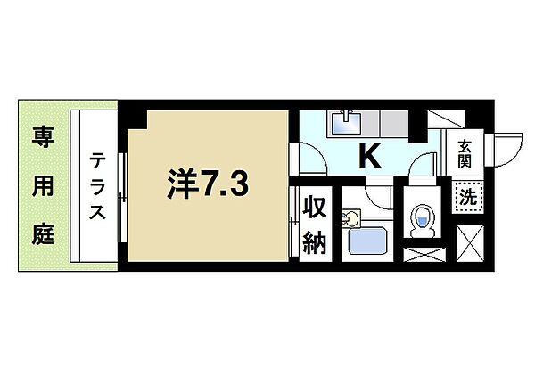 パレスオカムラ ｜奈良県大和郡山市茶町(賃貸マンション1K・1階・23.44㎡)の写真 その2