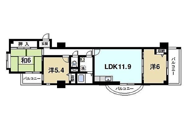 奈良県天理市川原城町(賃貸マンション3LDK・9階・67.09㎡)の写真 その2