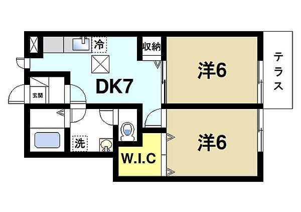 メゾンリィ・エール ｜奈良県大和郡山市北郡山町(賃貸アパート2DK・1階・48.28㎡)の写真 その2