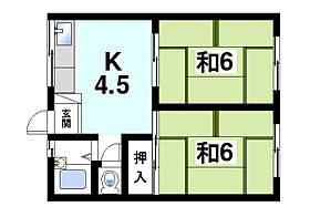 ニュー芝ハイツ  ｜ 奈良県奈良市西大寺芝町2丁目（賃貸アパート2K・2階・34.78㎡） その2