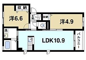 京都府木津川市州見台8丁目（賃貸アパート2LDK・3階・50.08㎡） その2